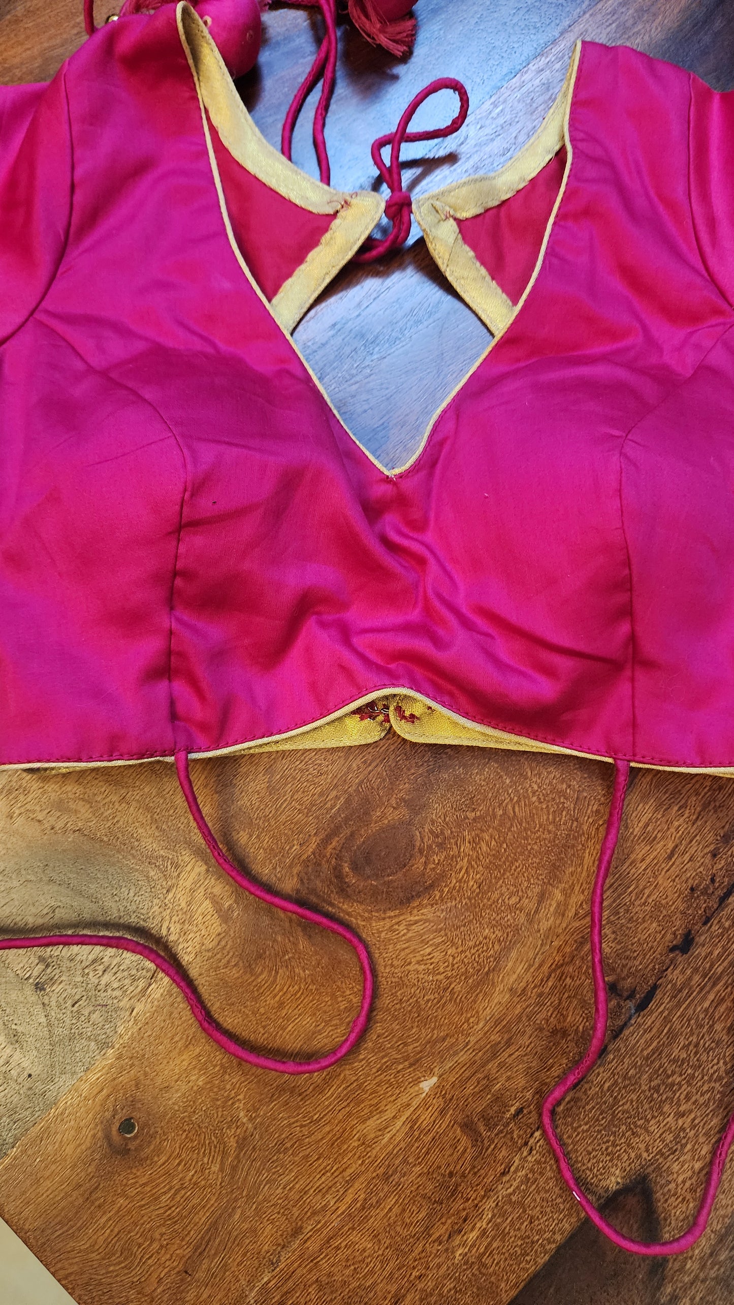 Hot Pink Cotton Silk Blouse