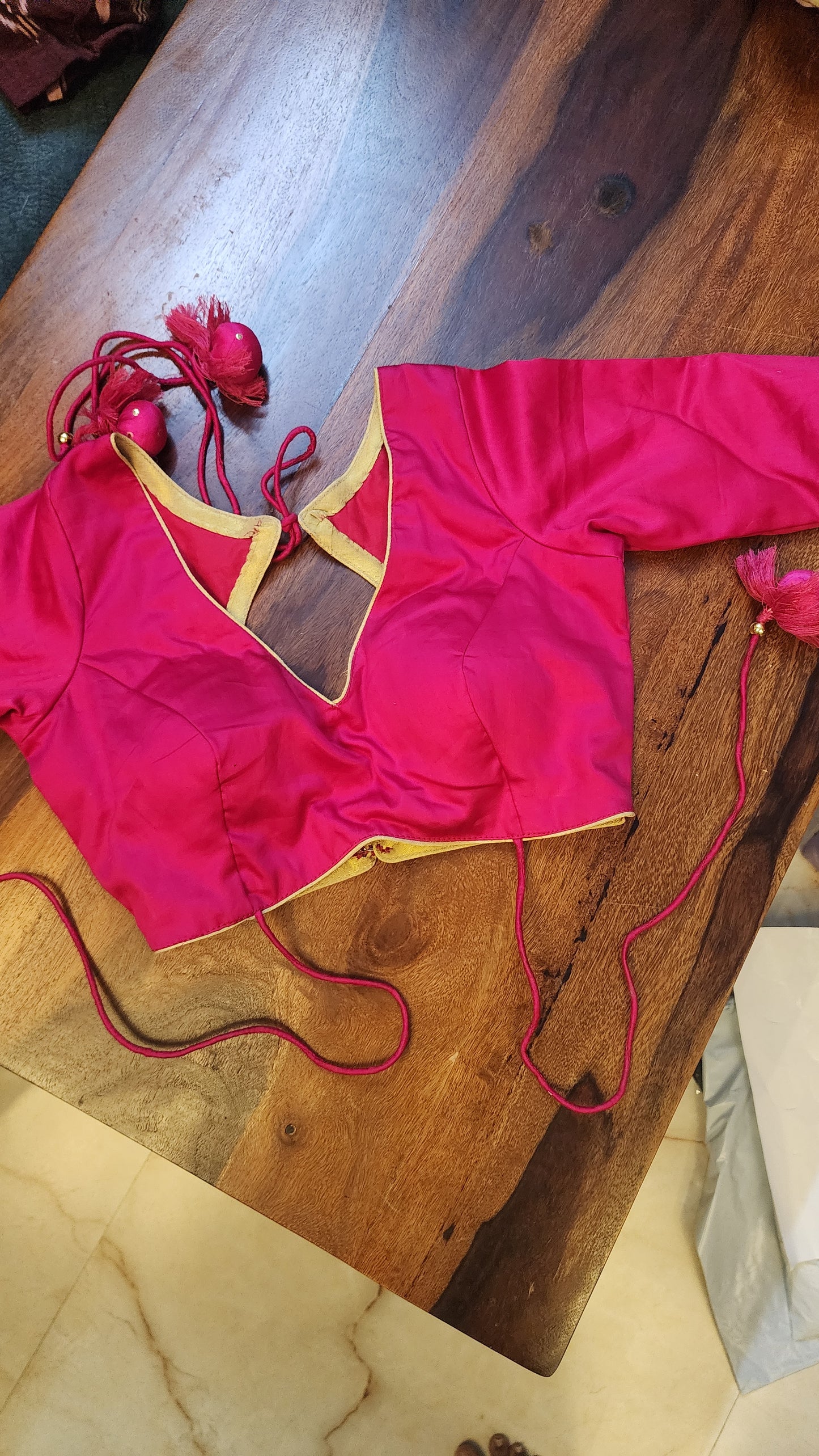 Hot Pink Cotton Silk Blouse