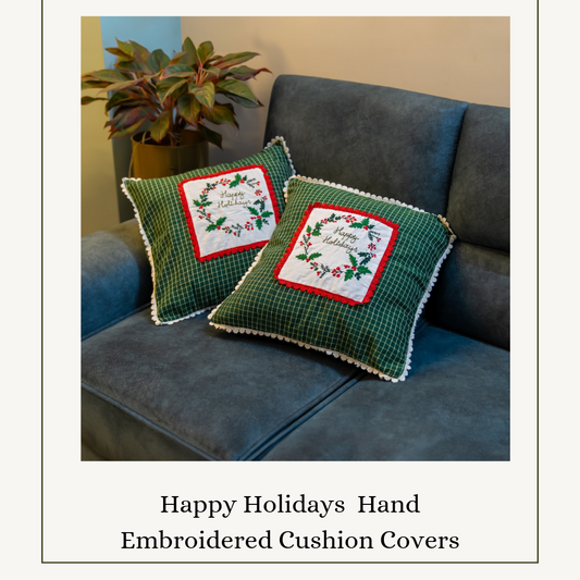 Happy Holidays Cushion Cover