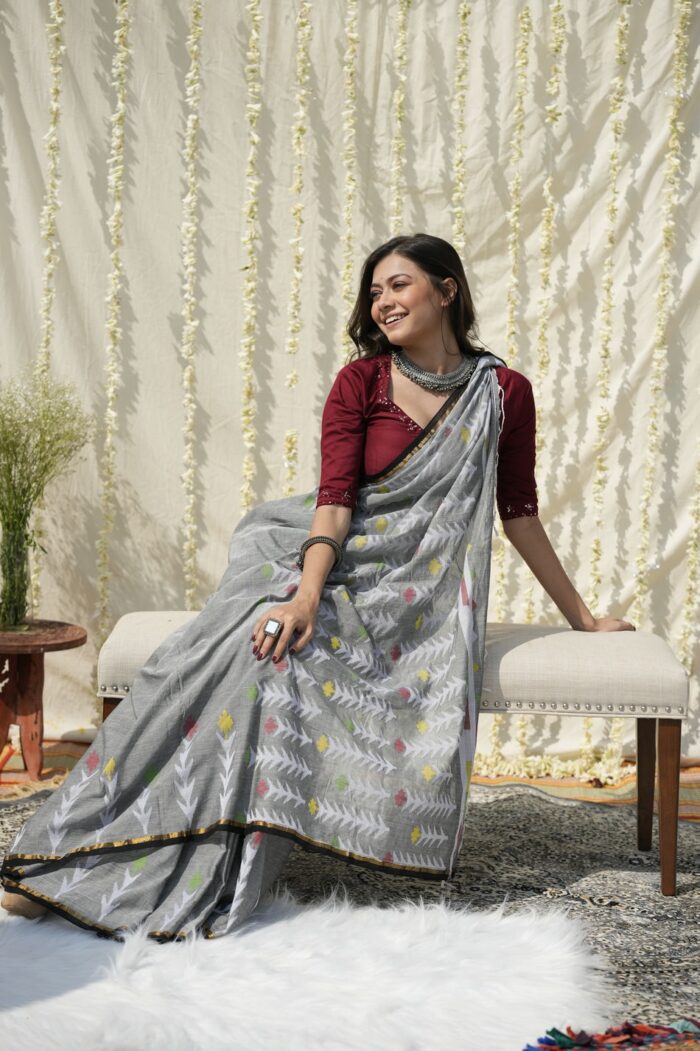 Jhaudaar Jamdani Saree
