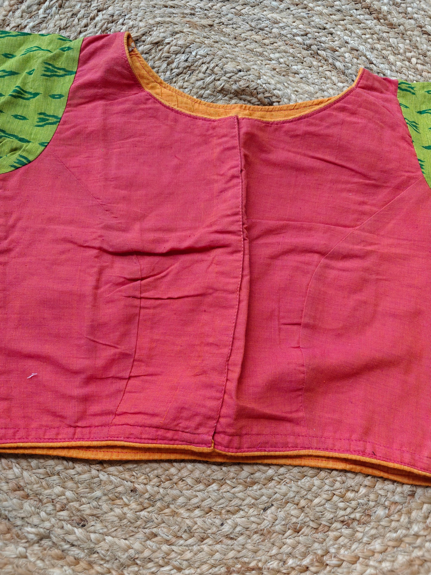 Slub Khadi Cotton Patchwork Blouse