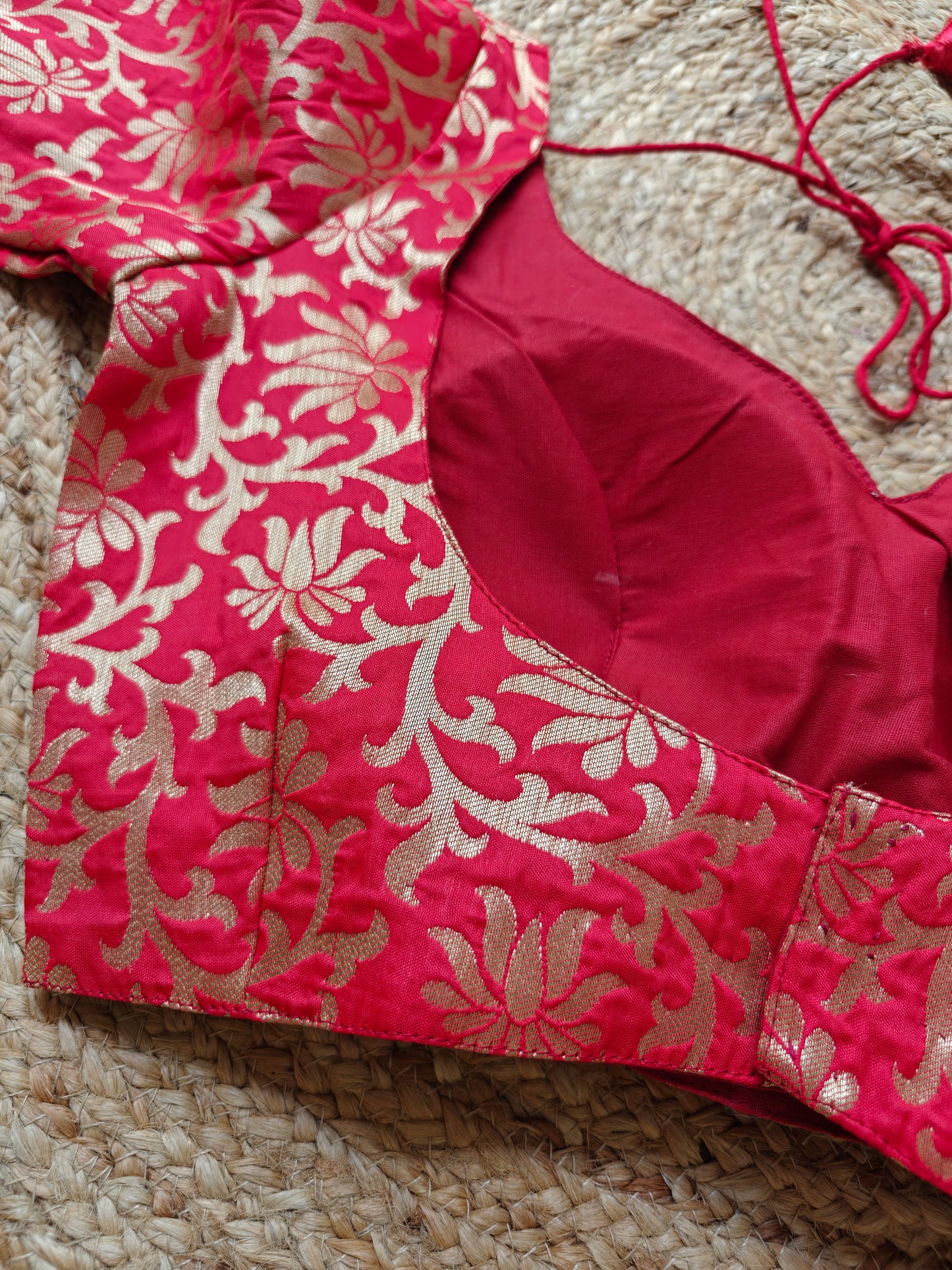 Red Brocade Blouse