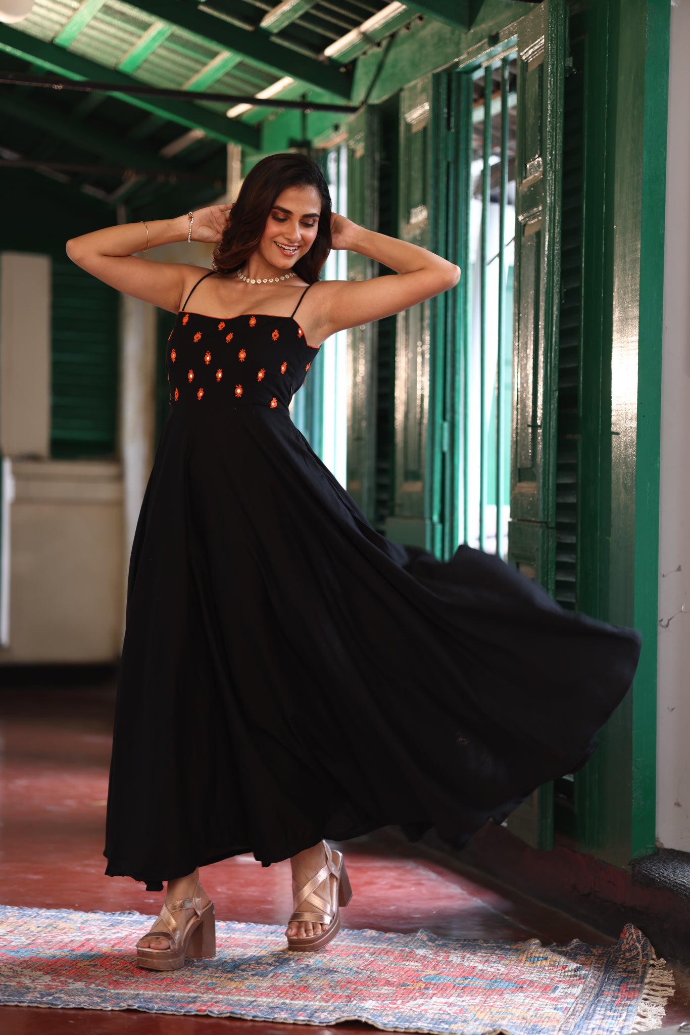 Nazneen Maxi Dress-Black