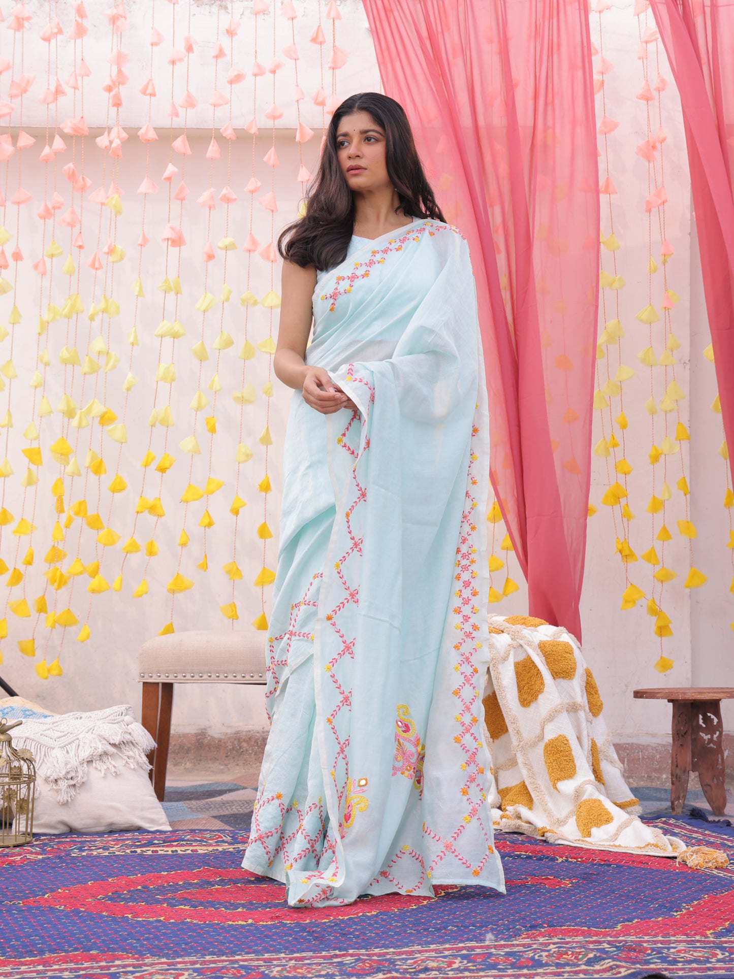 Dewkissed Drape Mul Chanderi Saree