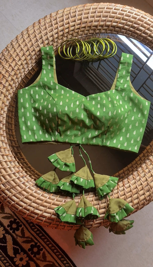 Lehriya Blouse- Green