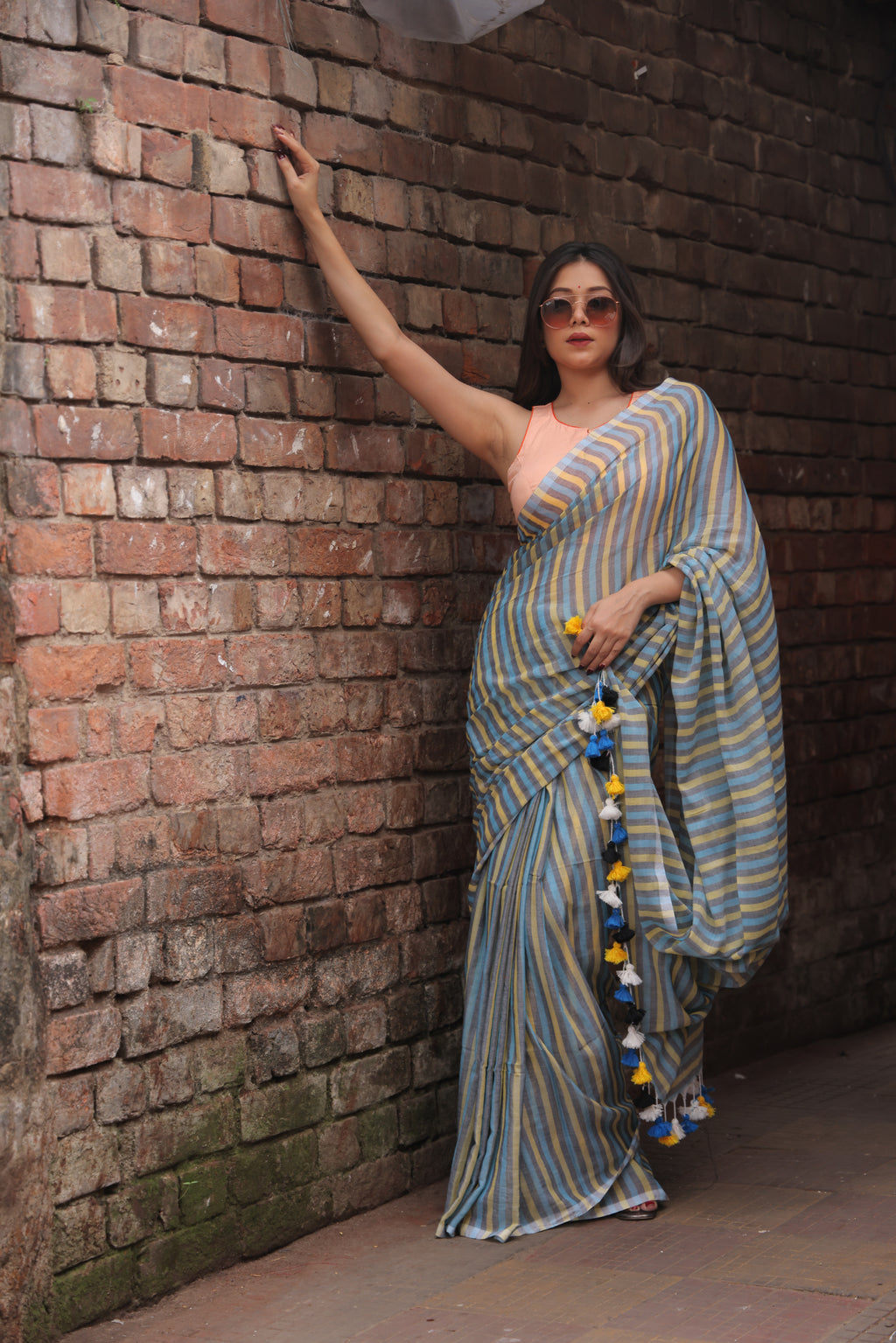 Skyline  Weave Mulmul Saree