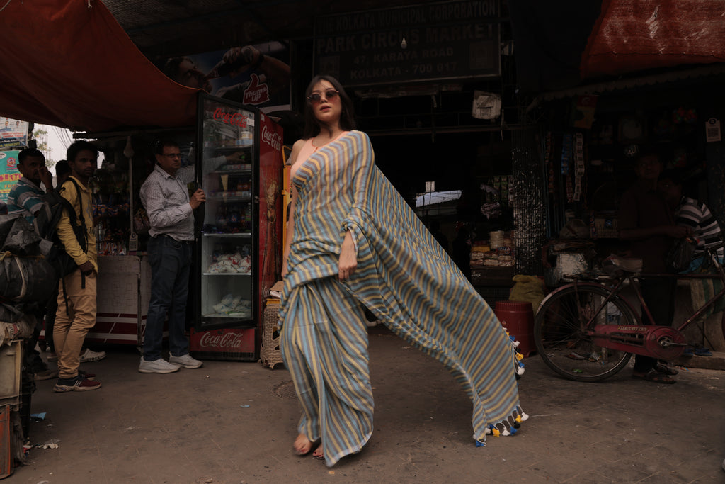 Skyline  Weave Mulmul Saree