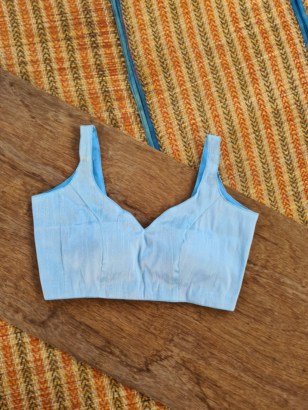Raw Silk Sleeveless Blouse
