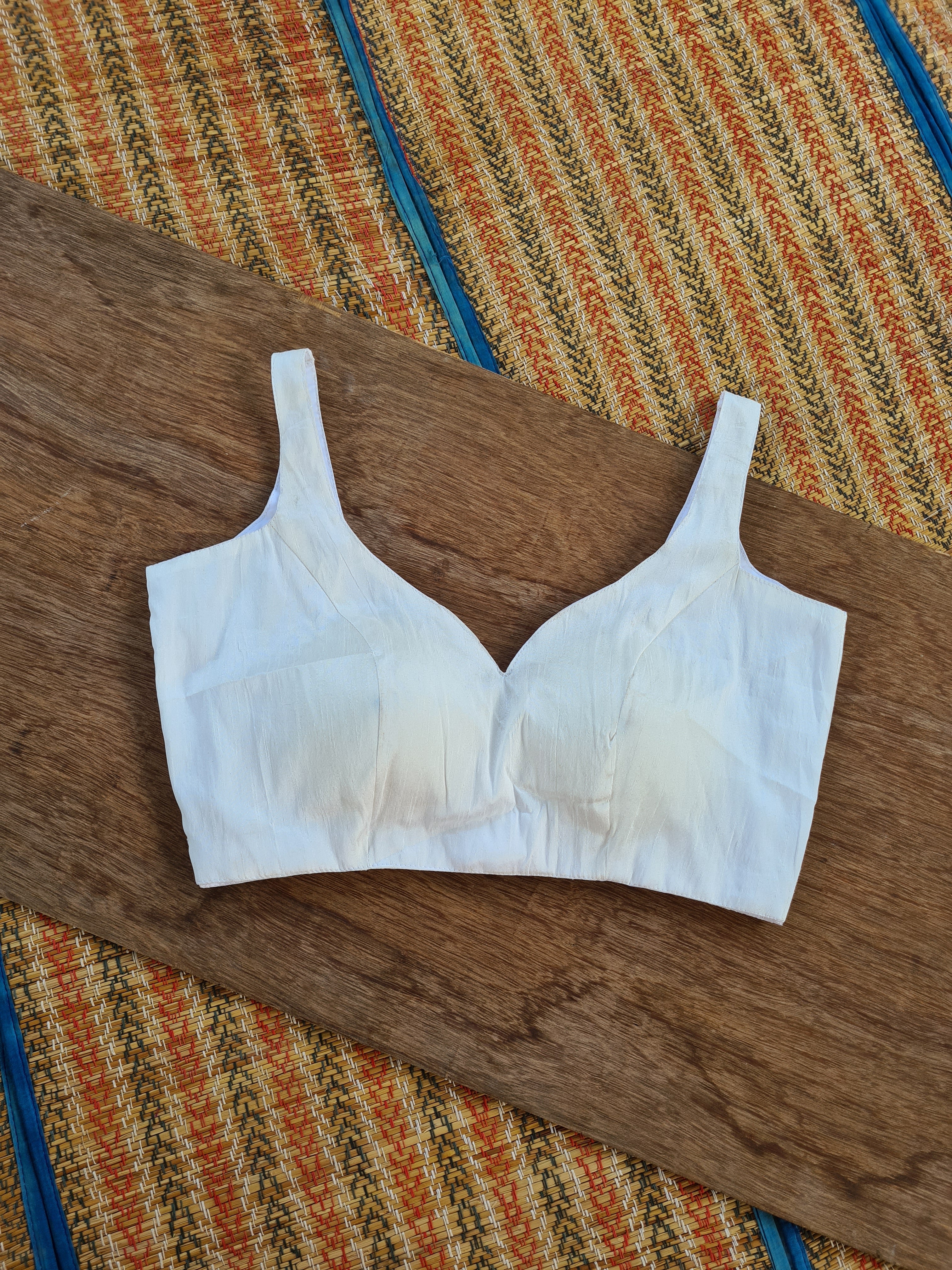 Raw Silk Sleeveless Blouse