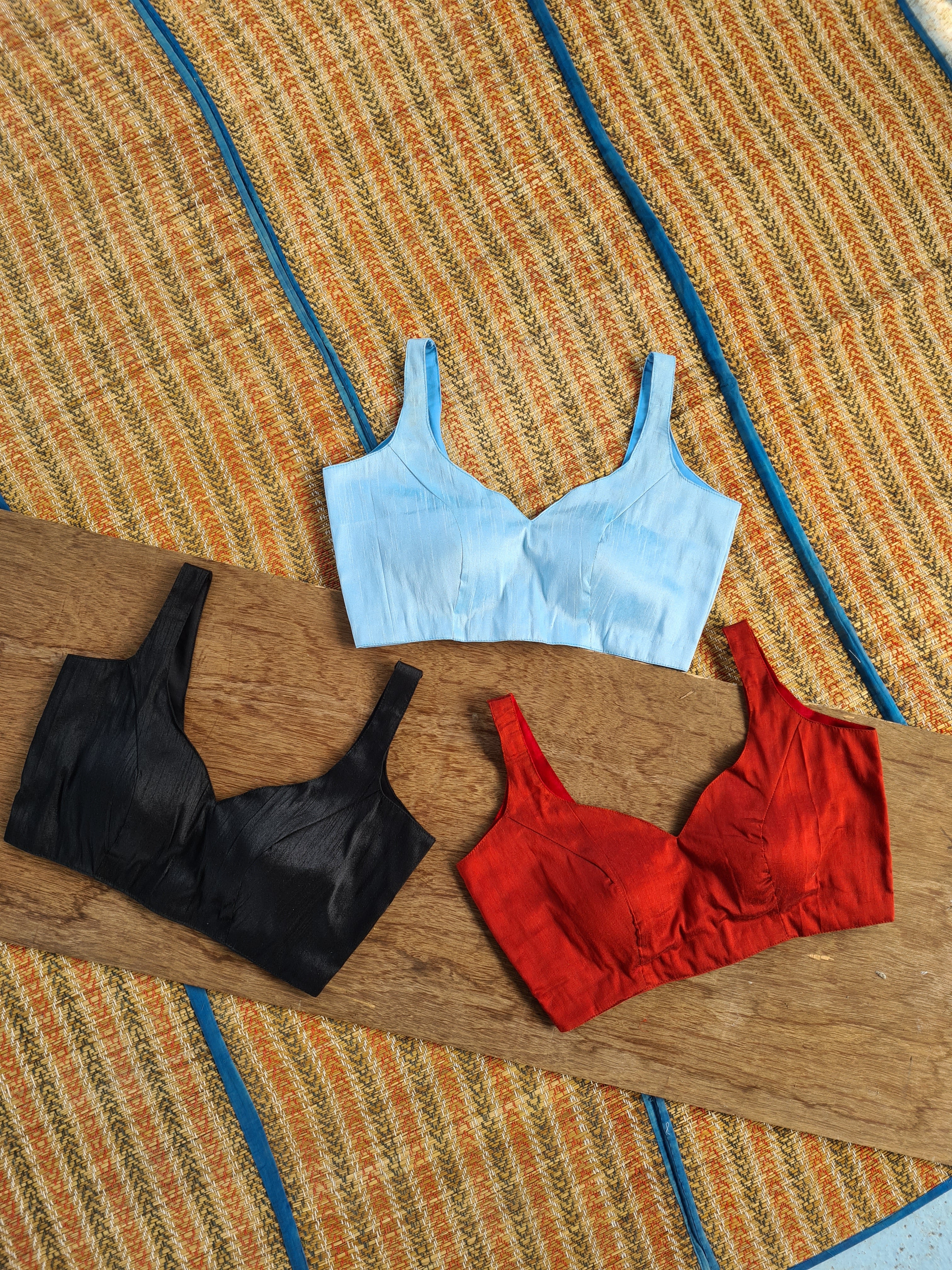 Raw Silk Sleeveless Blouse