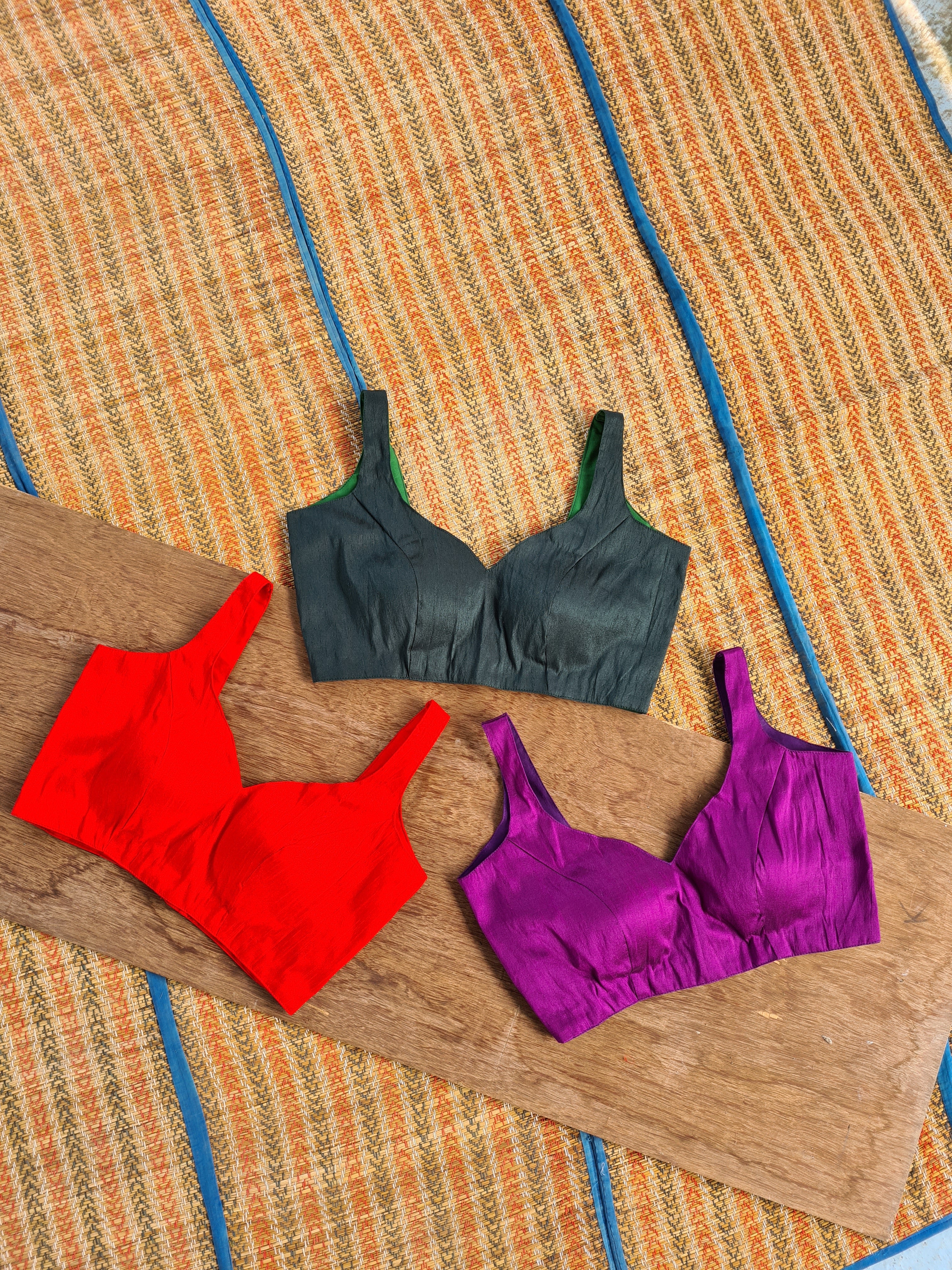 Raw Silk Sleeveless Blouse