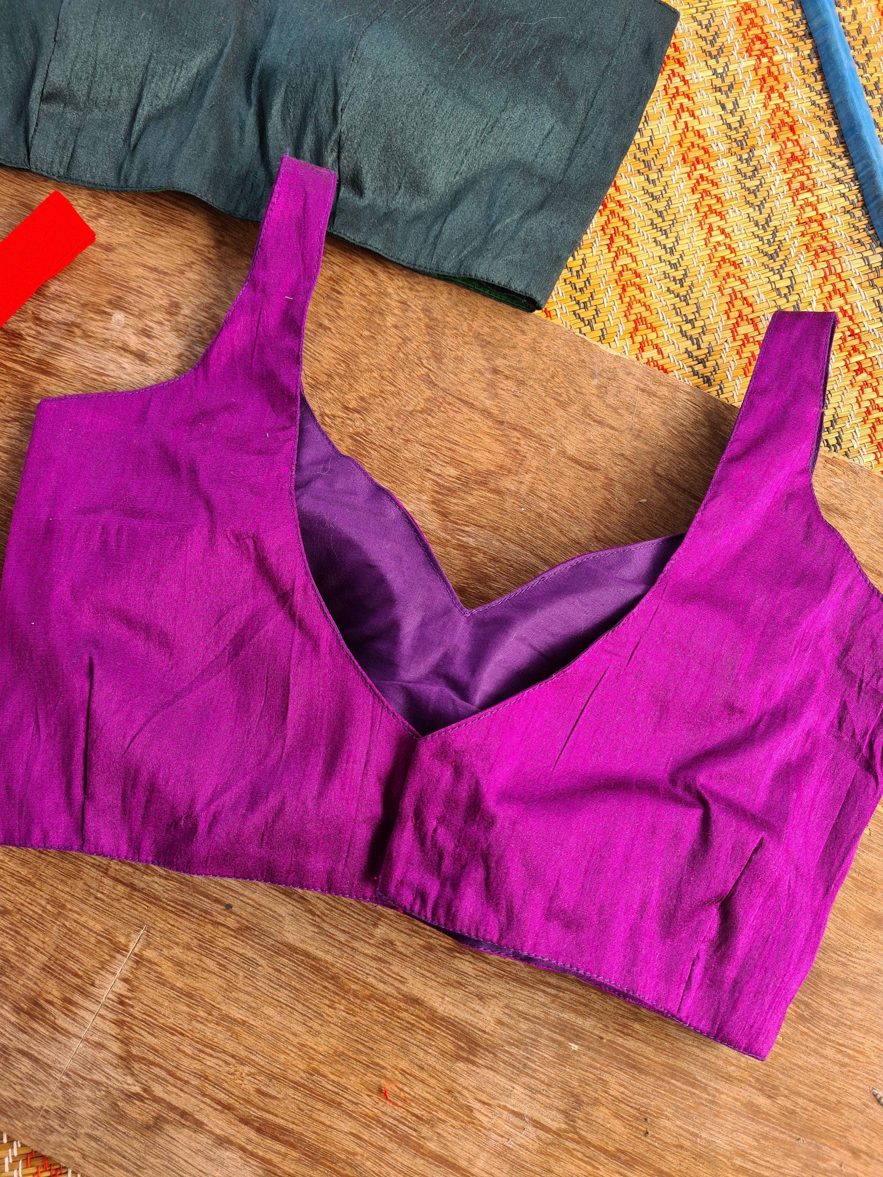 Raw Silk Sleeveless Blouse