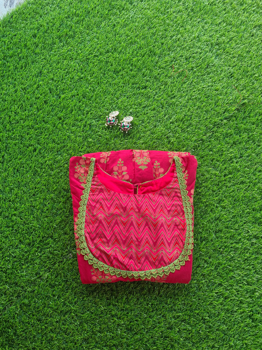 Magenta Handblock Cotton Dress