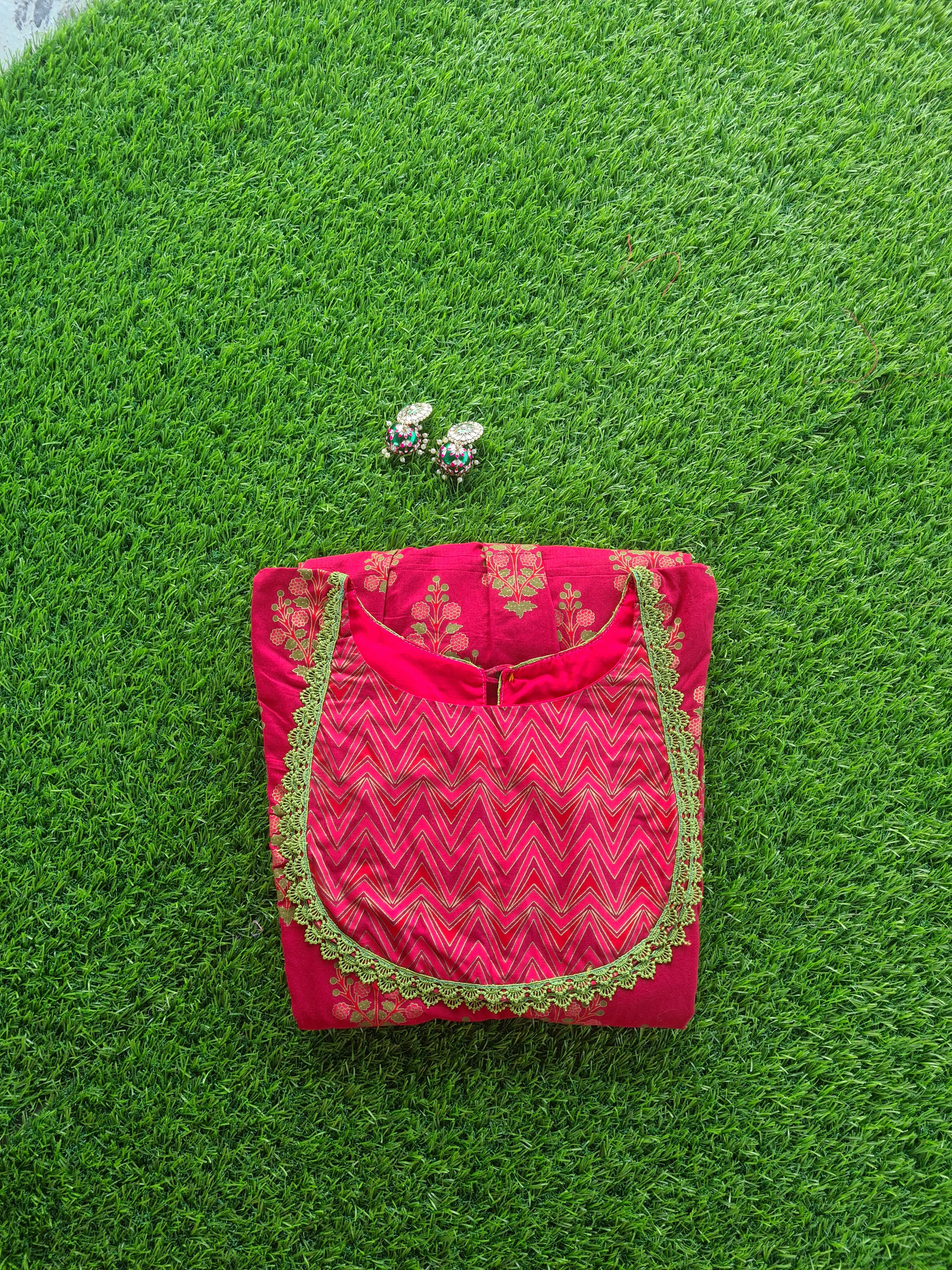 Magenta Handblock Cotton Dress