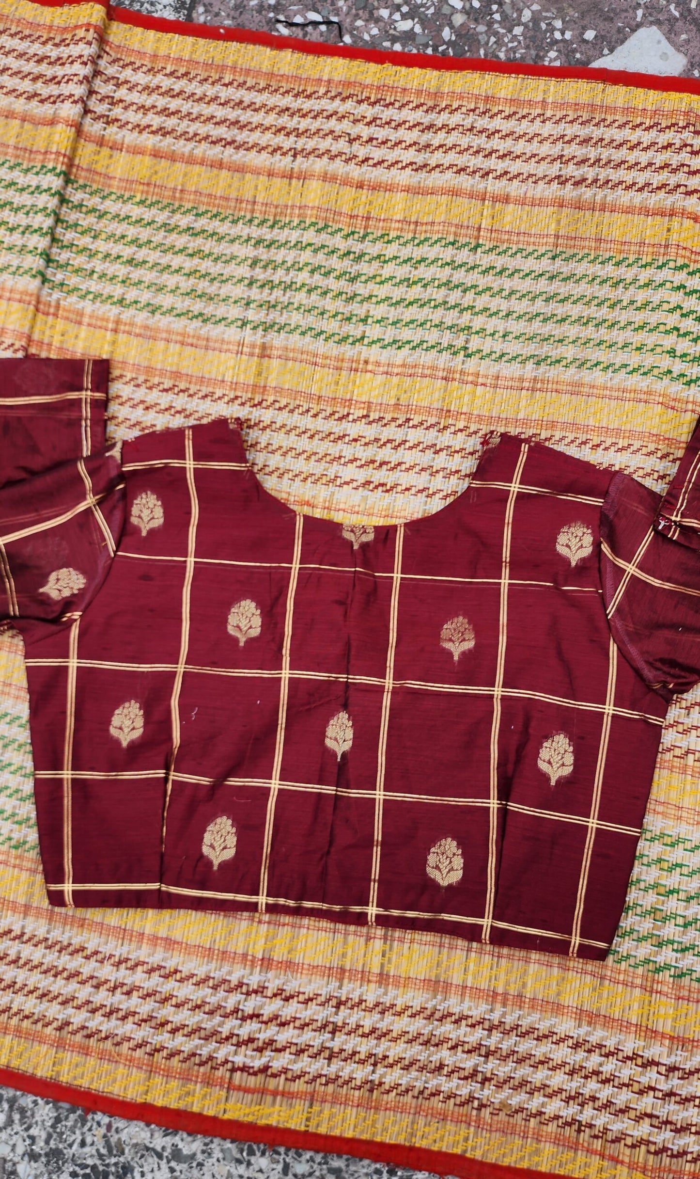 Maroon Chanderi Full Sleeve Blouse