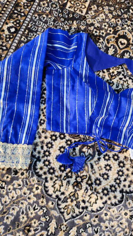 Blue Chanderi Full Sleeve Blouse