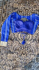 Blue Chanderi Full Sleeve Blouse