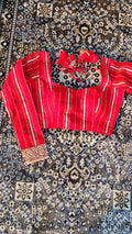 Red Chanderi Full Sleeve Blouse