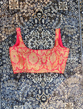 Red Brocade Sleeveless Blouse