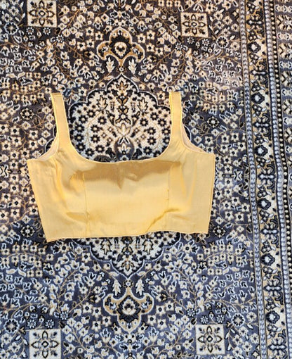 Gold Brocade Sleeveless Blouse