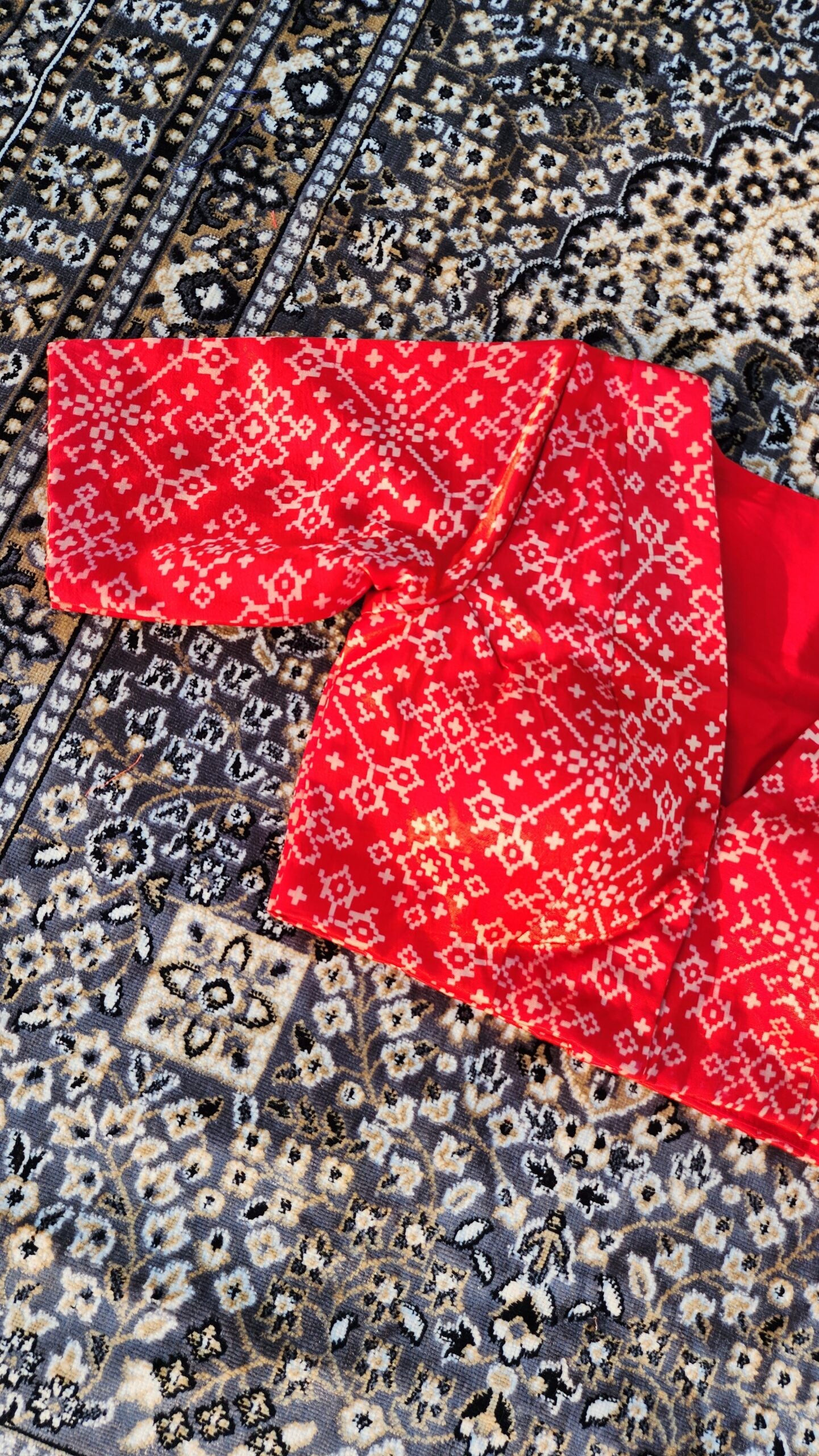 Red Gaji Silk Blouse