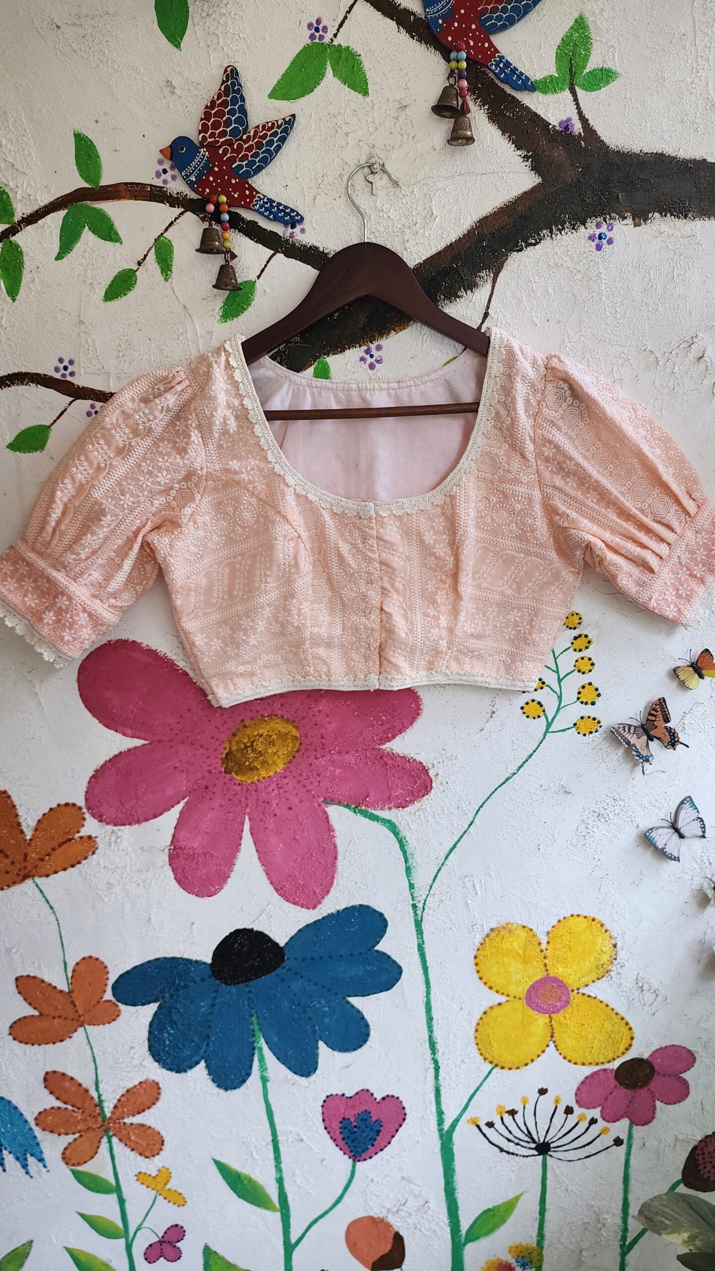 Light Peach Embroidered Blouse