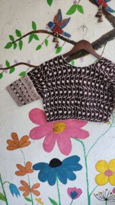 CHOCO BROWN EMBROIDERED BLOUSE