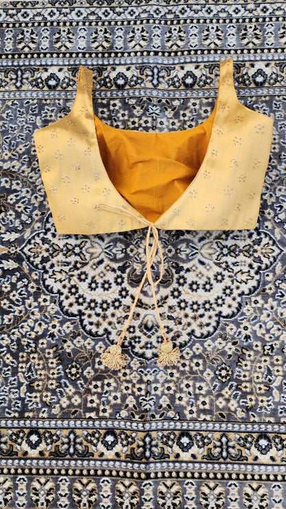 Gold Brocade Hand Embroidered Blouse