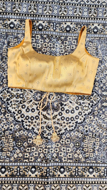 Gold Brocade Hand Embroidered Blouse