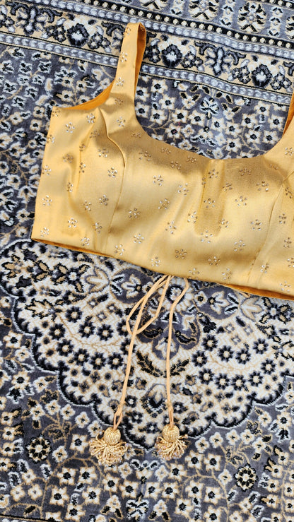 Gold Brocade Hand Embroidered Blouse