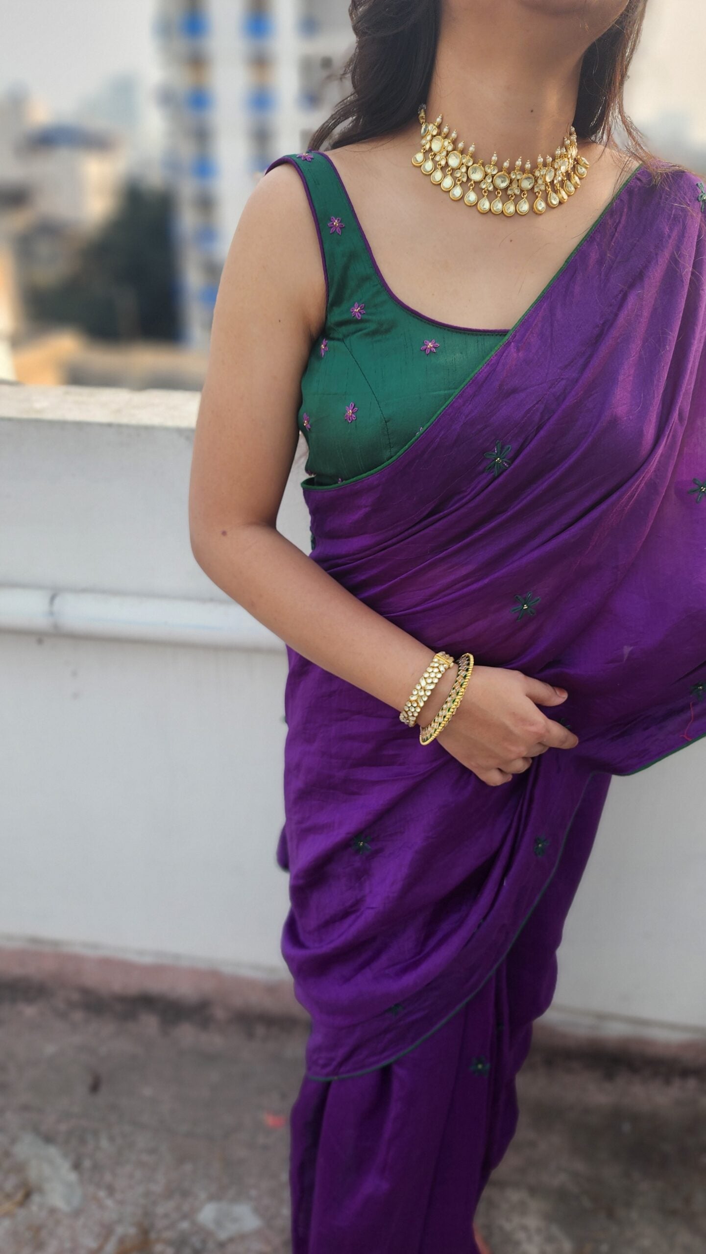 Phulwa Hand Embroidered Chanderi Saree