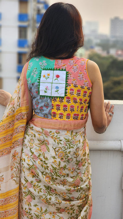 Pastel Love Patchwork Hand Embroidered Blouse