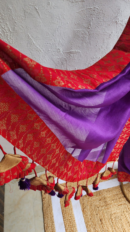 Pansy Orchid Saree