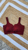Maroon Cotton Silk Sleeveless Blouse