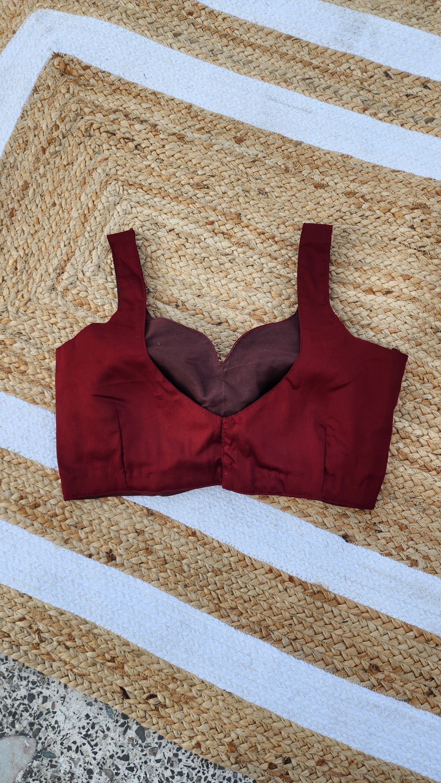 Maroon Cotton Silk Sleeveless Blouse