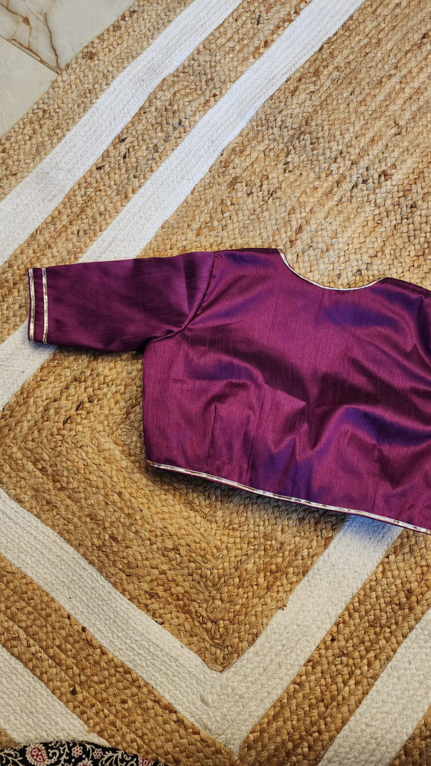 Purple Plunge Neck Blouse