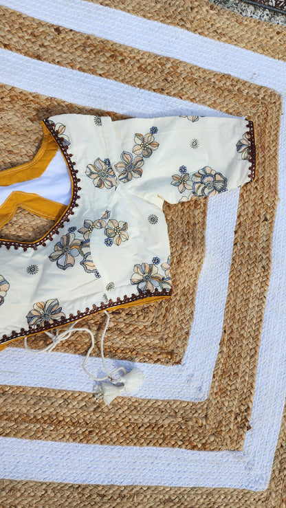 Off White Embroidered Blouse