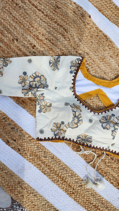 Off White Embroidered Blouse
