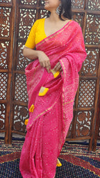 Rani Sitara Chanderi Cotton Silk Saree