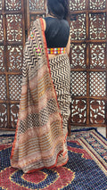 Ebon Waves Cotton Silk Saree