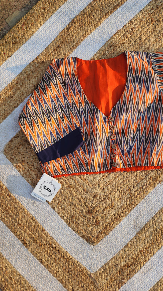 Block Printed Cotton Blouse-2