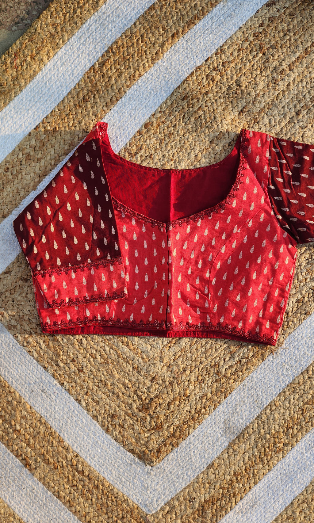 Jacquard Cotton Patchwork Blouse