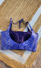 Blue Brocade Blouse