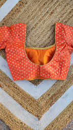 Orange Brocade Blouse