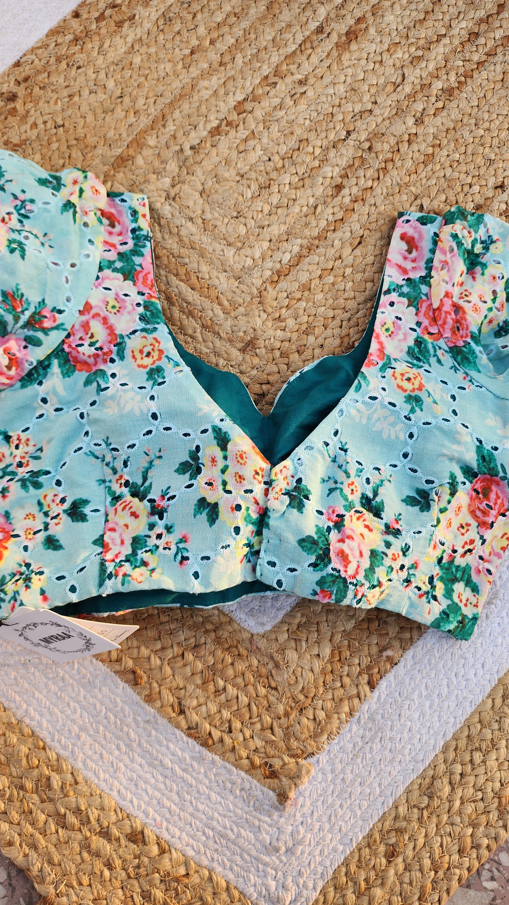 Blue Modal Cutwork  Blouse