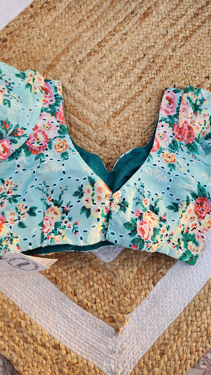 Blue Modal Cutwork  Blouse