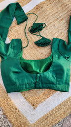 Green Cotton Silk Full Sleeve Blouse