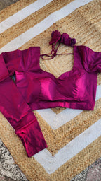 Purple Cotton Silk Full Sleeve Blouse