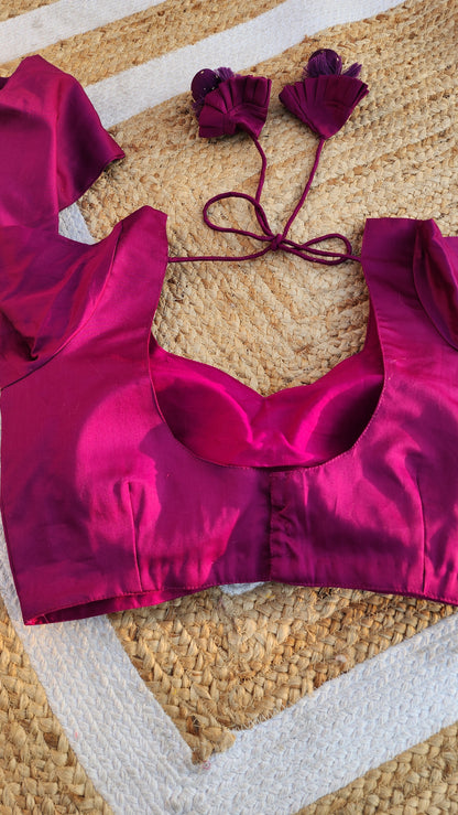 Purple Cotton Silk Full Sleeve Blouse