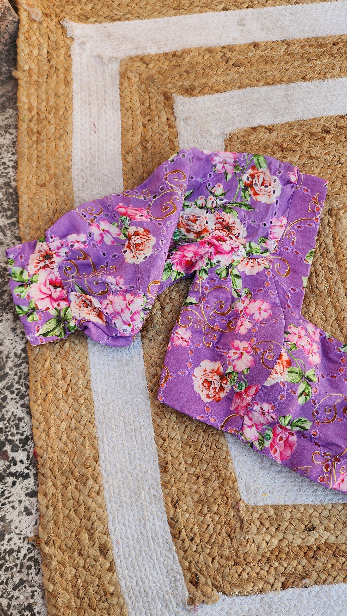 Lavender Modal Cutwork  Blouse
